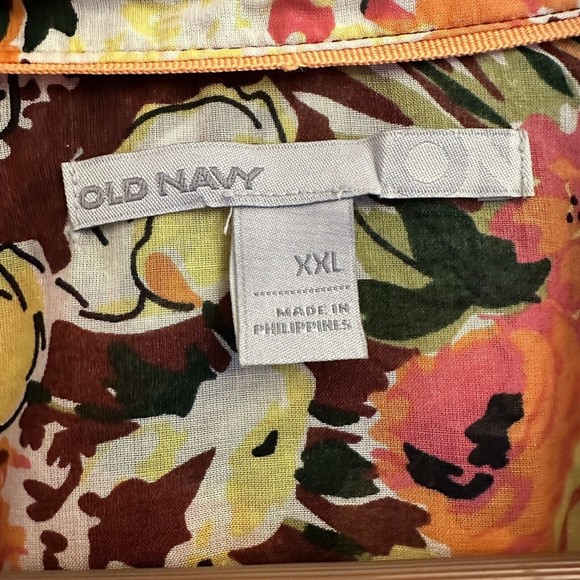 Old Navy flower print long sleeve button down XXL Lightweight - Picture 5 of 13